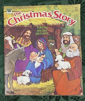 1977 Whitman The Christmas Story Told in Sticker Pictures Sticker Book Unused